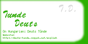 tunde deuts business card